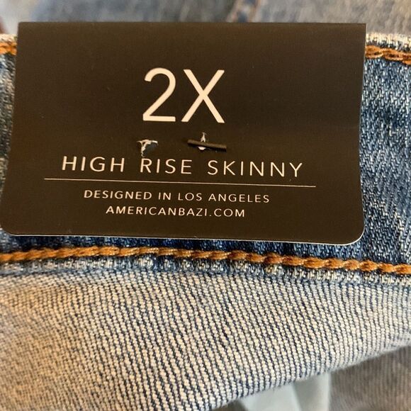 American Bazi high rise skinny distressed jeans Size 2X NWT - Picture 12 of 12